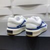 AMR Low-Top Leather Skel Trainers – White & Blue Accents