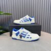 AMR Skel Leather Trainers – White with Blue Accents