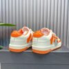 AMR Skel Leather Trainers – White with Orange Accents
