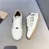 7 AMR Skel Leather Trainers – White with Holographic Brown Accents