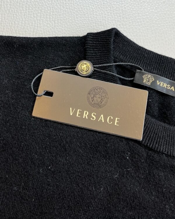 VRSC Embroidered Medusa Logo Wool-Blend Knit Jumper – Black