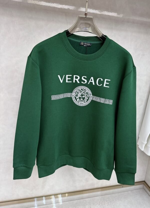 VRSC White Medusa Print Greek Key Pattern Crewneck Jumper – Green