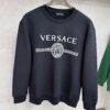 7 VRSC White Medusa Print Greek Key Pattern Crewneck Jumper – Black