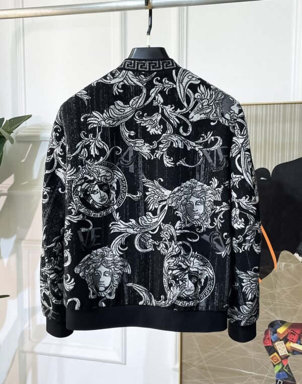 VRSC Baroque Medusa Pattern Greek Key Border Collar Jacket