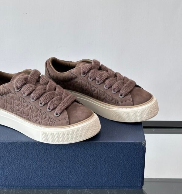 DXR CD Spin Suede & Oblique Canvas Trainers – Brown