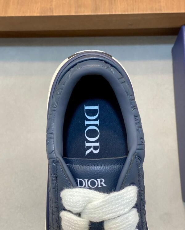 DXR CD Low-Top Oblique Leather Trainers – Navy Blue