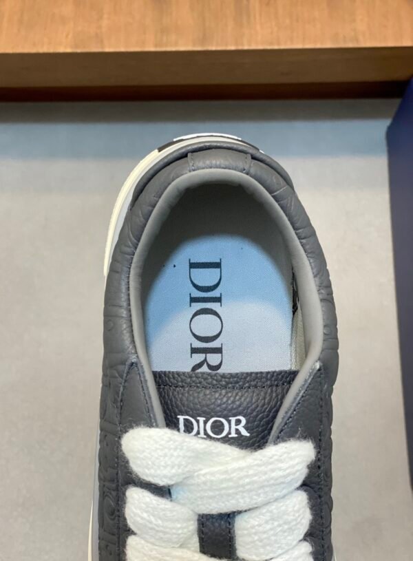 DXR CD Low-Top Oblique Leather Trainers – Black