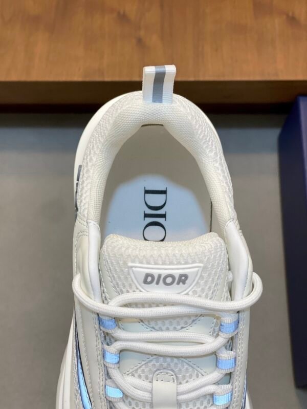 DXR Technical Mesh & Leather Trainers – White & Grey