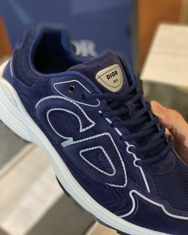 7 DXR CD Navy Blue Suede & Technical Mesh Trainers