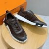 HRMS Leather & Suede Trainers – Brown with Black Accents