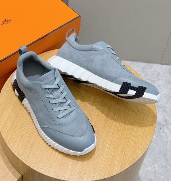 HRMS Leather & Suede Trainers – Grey