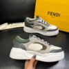 FND Low-Top Trainers with Subtle Green Accents -Grey/White