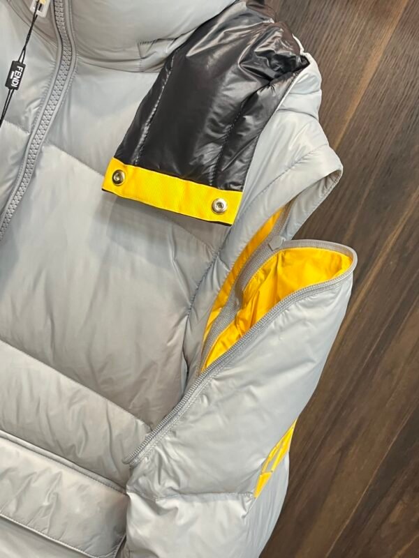 717a3b95 FND Hooded Puffer Jacket with Contrast Lining - White