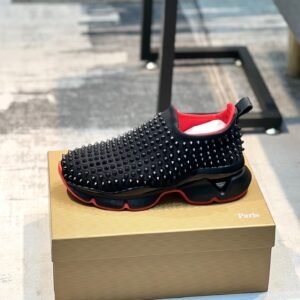 CLB Studded Slip-On Trainers with Chunky Sole - Black