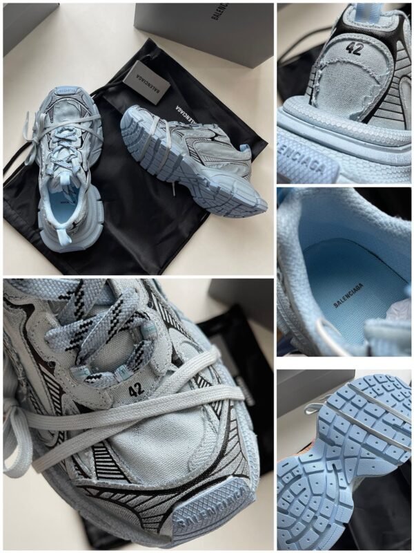 BLNCG Chunky Trainers with Black Graphic Line Details - Light Blue