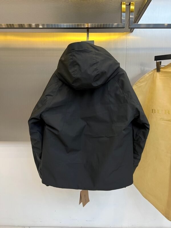 BRBY Hooded Jacket with Check Lining - Black