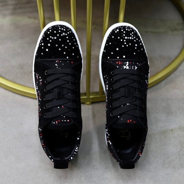 CLB Low-Top Trainers with Paint Splatter Details - Black