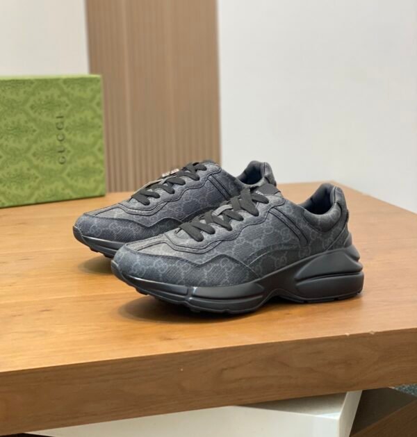 GCCI Trainers with All-Over Monogram Pattern -Black