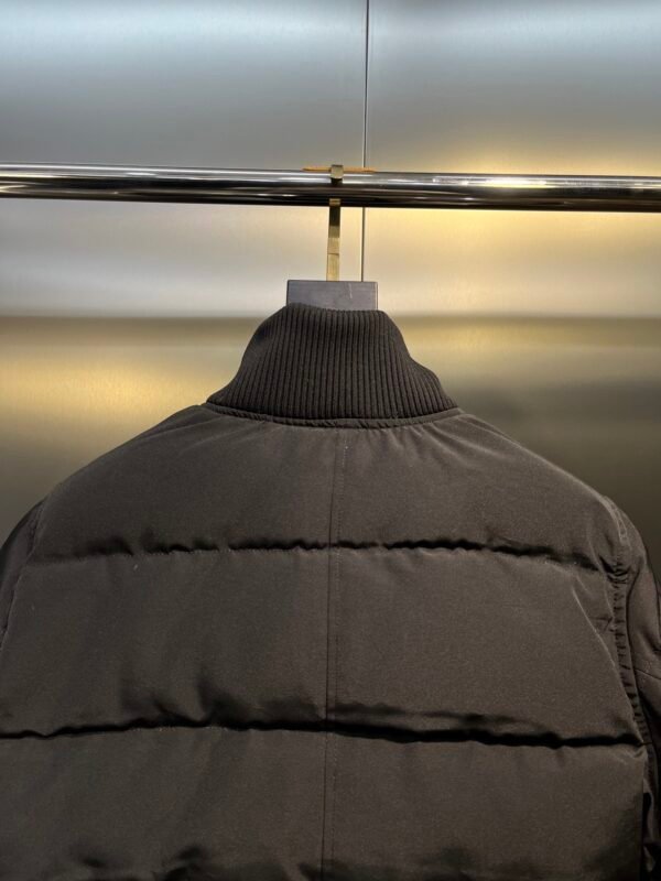 CG Puffer Jacket with Ribbed Collar - Black