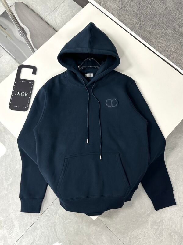 CD Embroidered Logo Pullover Hoodie - Navy Blue