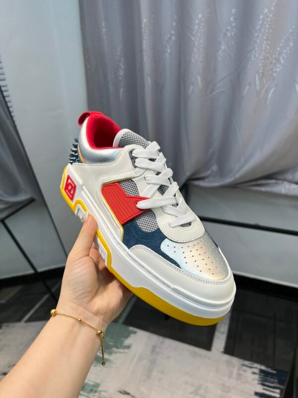 CLB Trainers with Multicolour Panel Details and Studded Heel