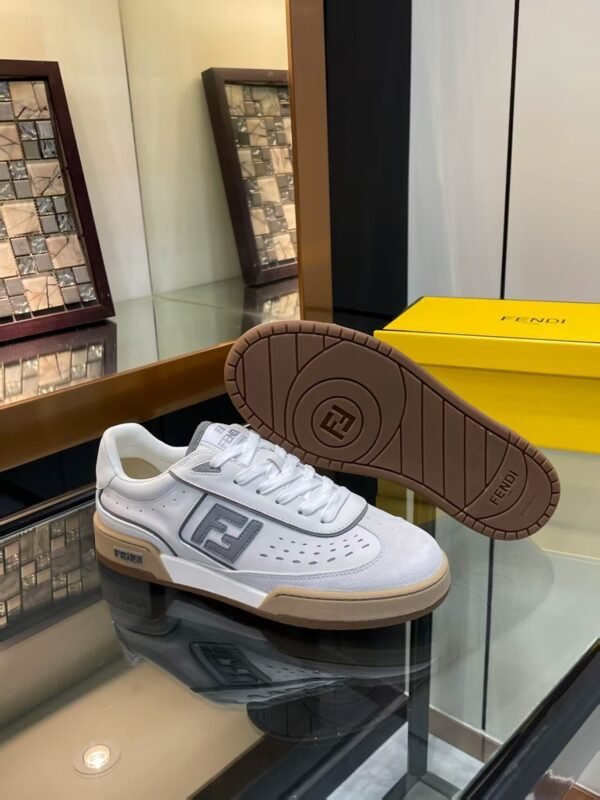 741f5e24 FND Low-Top Trainers with Logo Panel - White / Light Grey