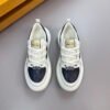 GCCI Chunky Trainers with Side Stripe and Embossed Pattern - Navy Blue/White