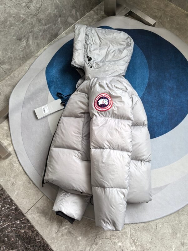 CG Hooded Zip-Up Puffer Jacket - Silver Grey