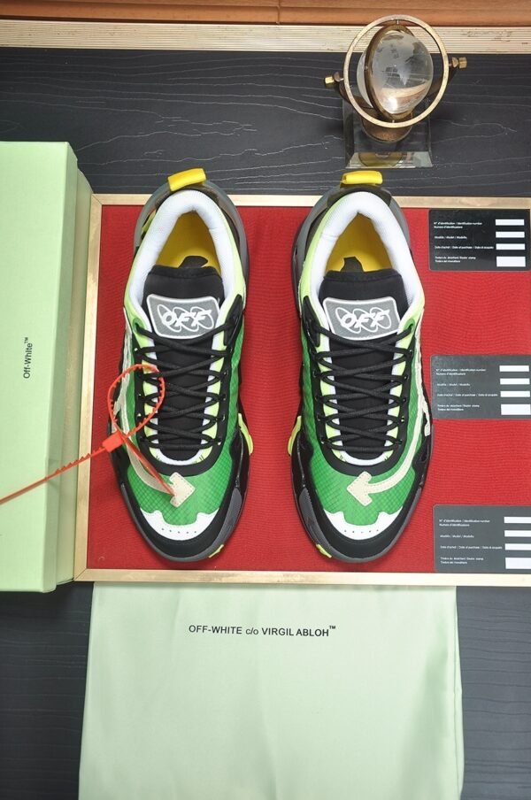 OFFW Chunky Trainers with Layered Panel Details - Green/Black