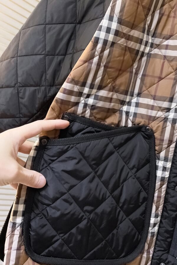 BRBY Quilted Jacket with Snap Buttons - Black/Brown