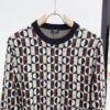 756e3845 FND All-Over Geometric Pattern Crew Neck Knit Jumper - Brown/Black