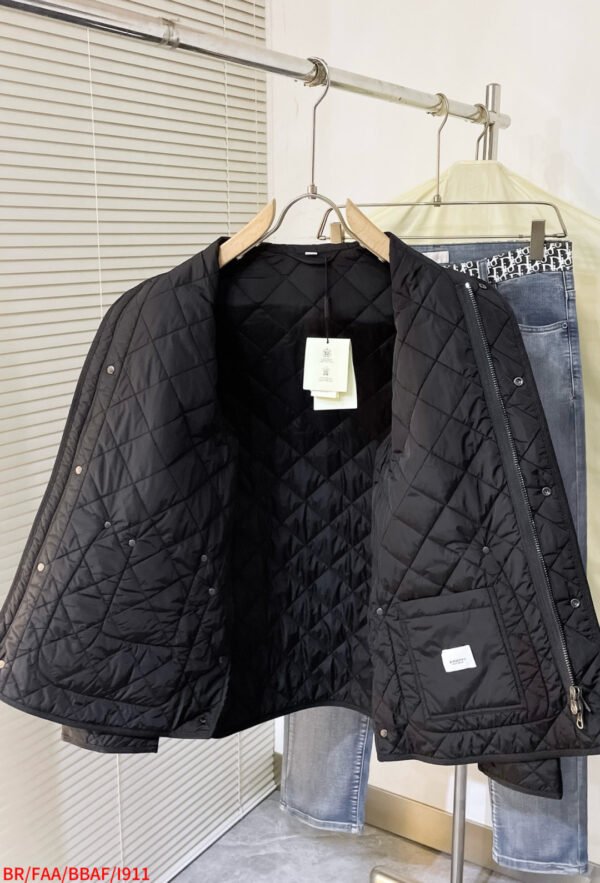 BRBY Quilted Jacket with Snap Buttons - Black/Brown