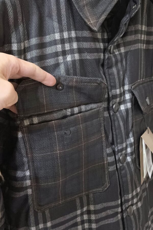 BRBY Check Jacket with Snap Buttons - Black