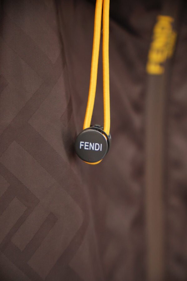 FND All-Over Monogram Hooded Zip-Up Jacket - Chocolate Brown