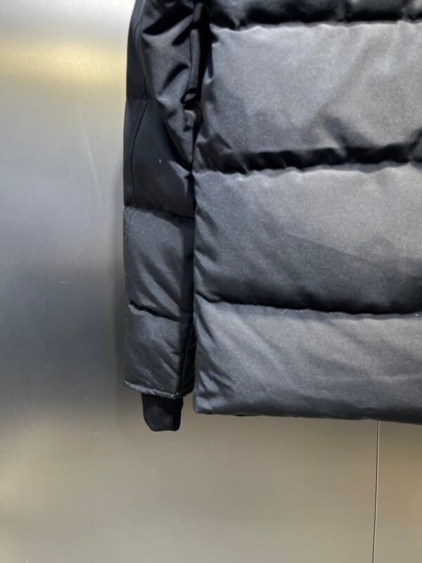 CG Puffer Jacket with Ribbed Collar - Black