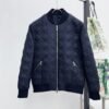 CD Quilted Jacket with Zip Pockets - Navy Blue