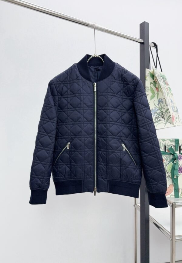 CD Quilted Jacket with Zip Pockets - Navy Blue