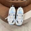 OFFW Mesh Trainers with Graphic Panel Details - White/Ice Blue