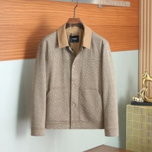 FND Monogram Snap-Button Jacket - Beige