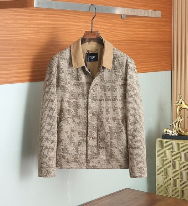 FND Monogram Snap-Button Jacket - Beige