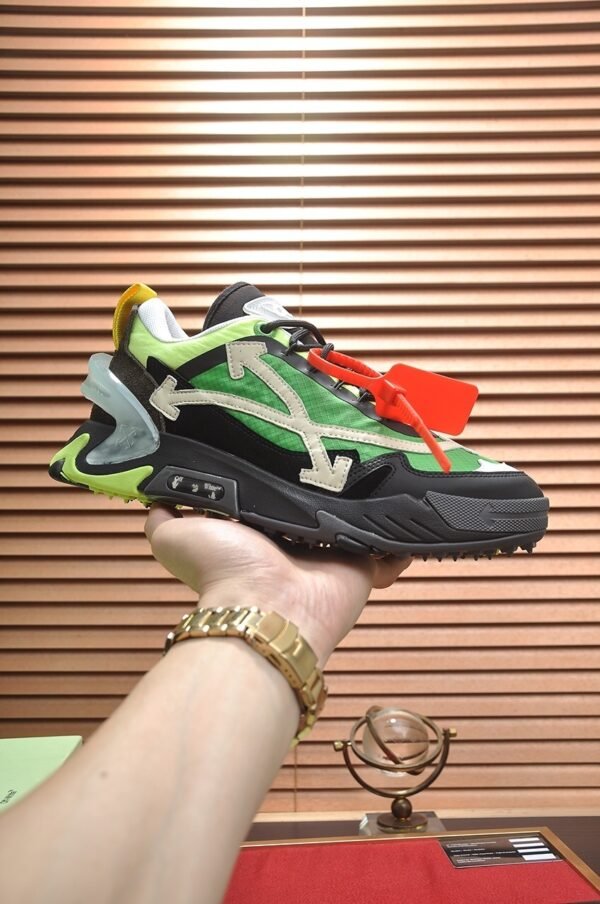 OFFW Chunky Trainers with Layered Panel Details - Green/Black