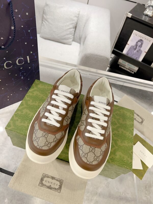 GCCI Low-Top Monogram Trainers - Brown