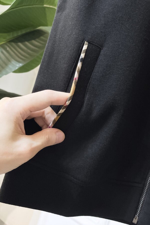 7c68bbec BRBY Zip-Up Gilet with Emblem Detail and Check lining - Black