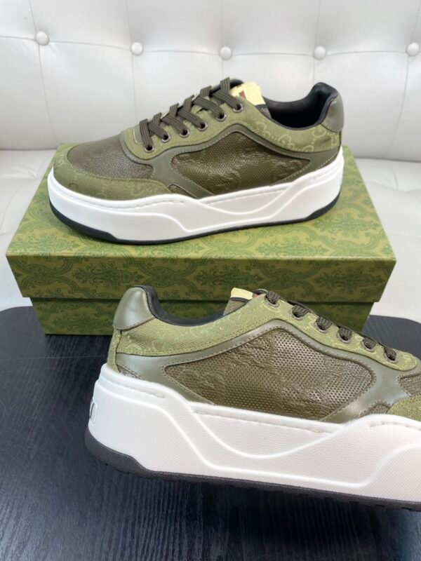 GCCI Trainers with Olive Green Panel Details