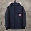 CG Utility Parka Coat with Fur-Trim Hood - Navy Blue