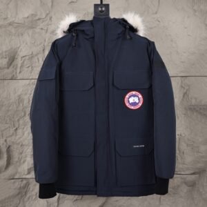 CG Utility Parka Coat with Fur-Trim Hood - Navy Blue