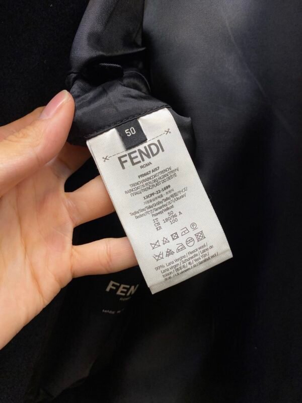 FND Zip-Up Jacket with Faux Fur Monogram Collar - Black