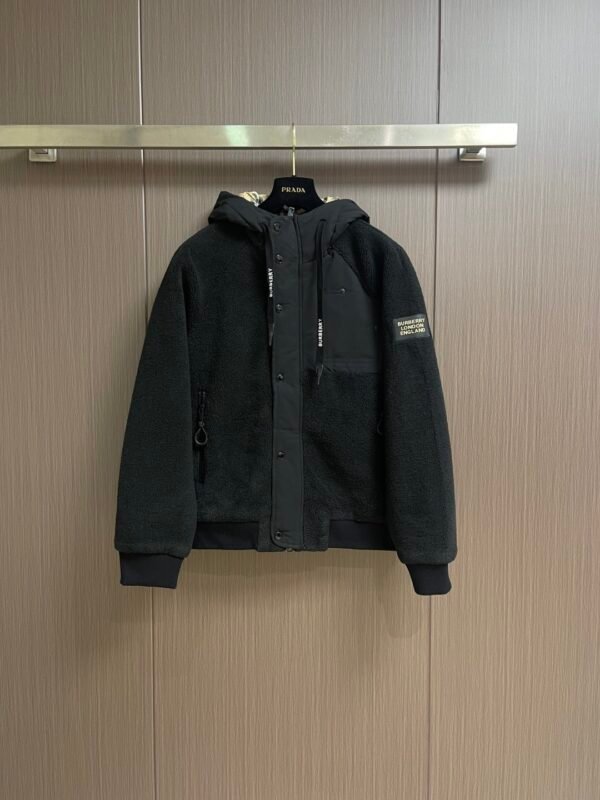 BRBY Hooded Fleece Hybrid Jacket - Black