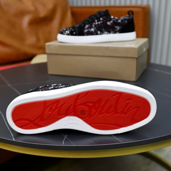 CLB Low-Top Trainers with Paint Splatter Details - Black