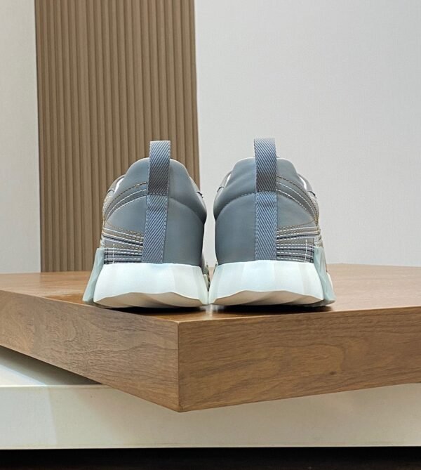 HRMS Circuit Board Pattern Suede & Leather Trainers – Grey